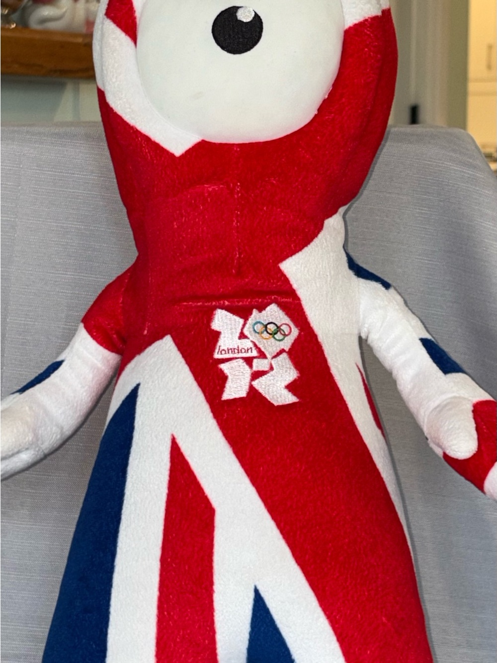 London 2012 Wenlock Red, White & Blue Union Jack Plush Dress Toy M78